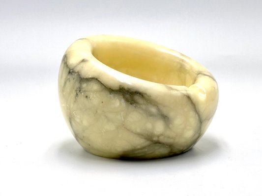 Italian Hand-Carved Alabaster Ashtray, 1960s-ZCY-1812018