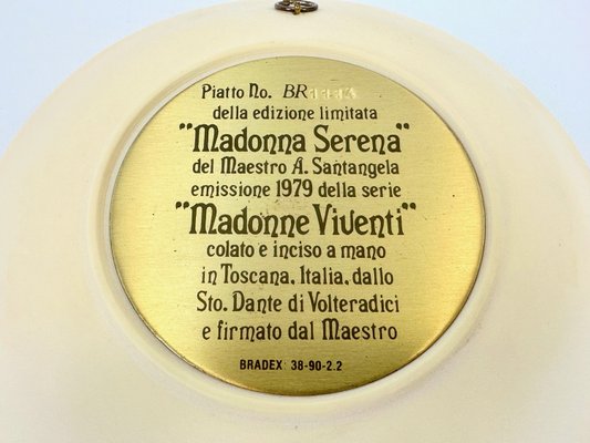 Italian Hand-Carved Alabaster Wall Plate Madonna Serena by A. Santangela for Studio Dante Di Volteradici, 1979-ZCY-2023704