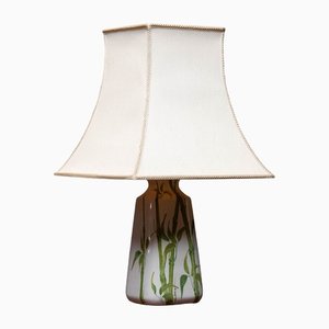 Italian Hand-Painted Glazed Ceramic Table Lamp with Bamboo Decor, 1960s-JE-1386022