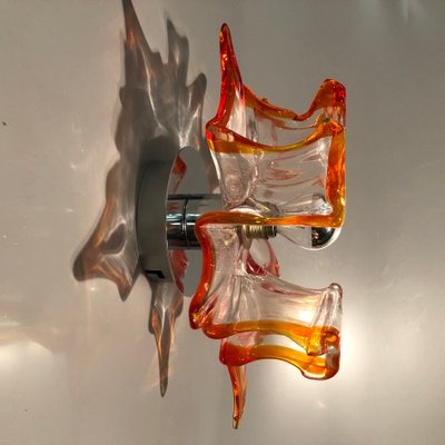 Italian Handcrafted Murano Glass Wall Light or Flush Mount from Effetre Murano, 1960s-HWV-742166