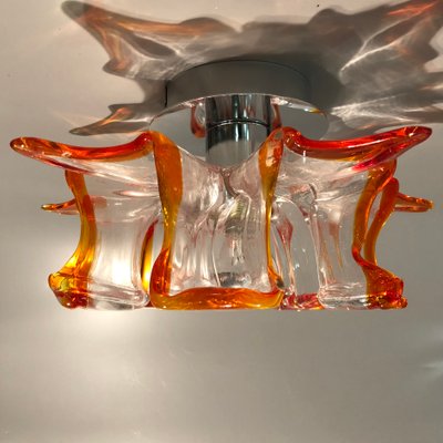 Italian Handcrafted Murano Glass Wall Light or Flush Mount from Effetre Murano, 1960s-HWV-742166