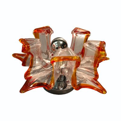 Italian Handcrafted Murano Glass Wall Light or Flush Mount from Effetre Murano, 1960s-HWV-742166