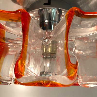 Italian Handcrafted Murano Glass Wall Light or Flush Mount from Effetre Murano, 1960s-HWV-742166