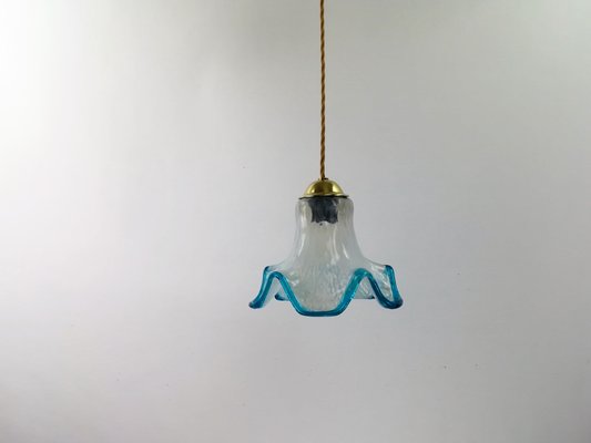 Italian Hanging Lamp with Opal Glass Shade, 1950s-KDB-1358169