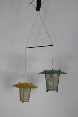 Italian Hanging Lamp with Two Lanterns, 1950s-AA-1703282