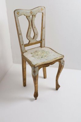 Italian Hollywood Regency Chair in Wood & Gilt-ESB-1376924