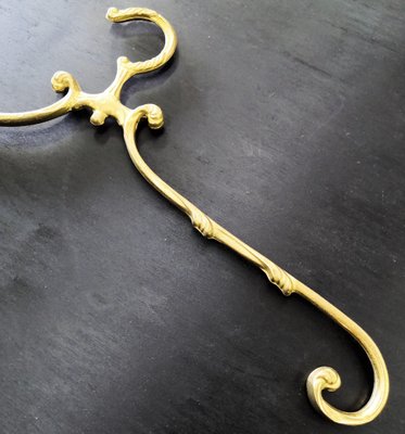 Italian Hollywood Regency Solid Brass Coat Hangers, 1980s, Set of 4-EUP-781832