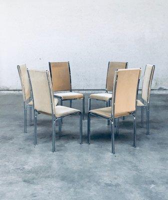 Italian Hollywood Regency Style Modernist Dining Chairs, 1970s, Set of 6-RQV-1794533