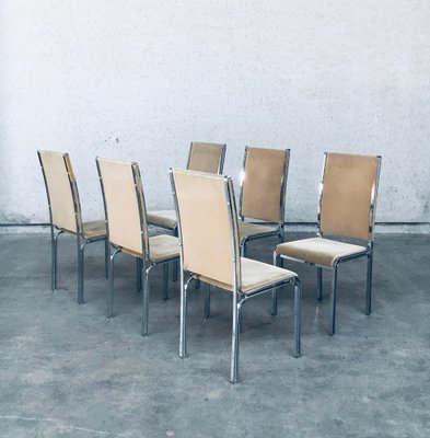 Italian Hollywood Regency Style Modernist Dining Chairs, 1970s, Set of 6-RQV-1794533