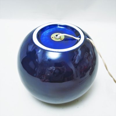 Italian Indigo Ceramic Lamp, 1960s-MA-1153080