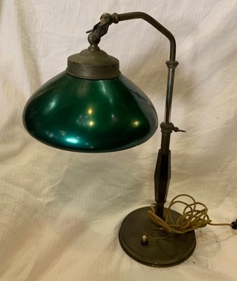 Italian Industrial Bakelite and Brass Table Lamp, 1930s-NUO-1784124