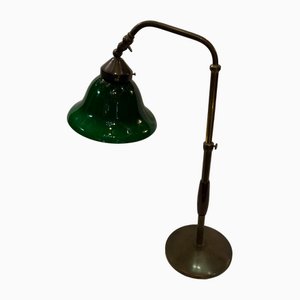 Italian Industrial Beech and Brass Table Lamp, 1930s-NUO-1784130