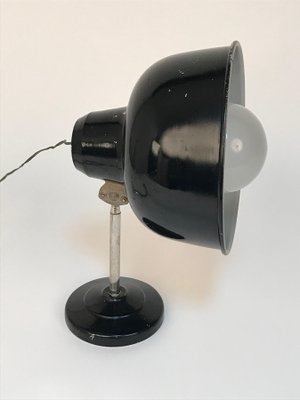 Italian Industrial Black Enameled Metal Adjustable Desk Lamp, 1940s-JDR-1125589