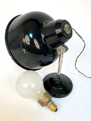 Italian Industrial Black Enameled Metal Adjustable Desk Lamp, 1940s-JDR-1125589