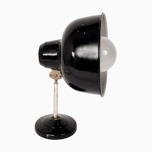 Italian Industrial Black Enameled Metal Adjustable Desk Lamp, 1940s-JDR-1125589