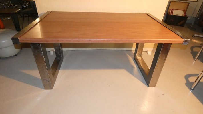 Italian Industrial Mahogany Dining Table from Officina di Ricerca, 1990s-ERB-858041