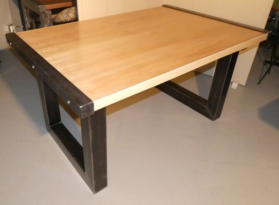 Italian Industrial Maple Dining Table from Officina di Ricerca, 1990s-ERB-858045