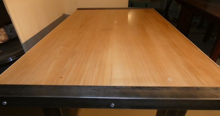 Italian Industrial Maple Dining Table from Officina di Ricerca, 1990s-ERB-858045