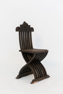 Italian Inlaid Wood Foldable Chair, 1930s-RCE-1398345