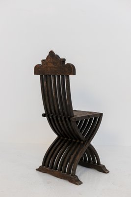 Italian Inlaid Wood Foldable Chair, 1930s-RCE-1398345