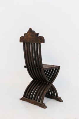 Italian Inlaid Wood Foldable Chair, 1930s-RCE-1398345