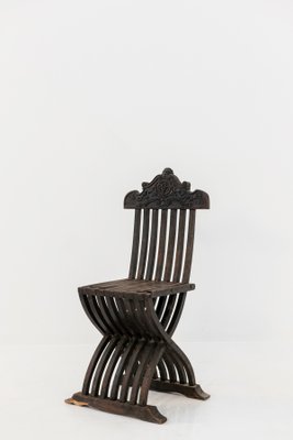 Italian Inlaid Wood Foldable Chair, 1930s-RCE-1398345