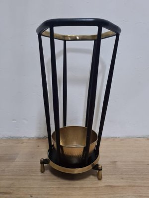 Italian Iron and Brass Umbrella Stand, 1960s-HQI-1125372