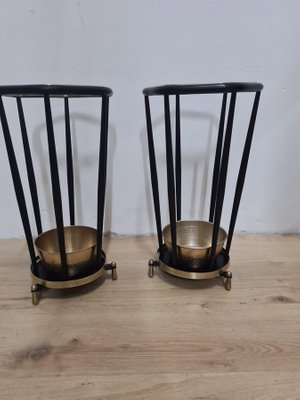 Italian Iron and Brass Umbrella Stand, 1960s-HQI-1125372