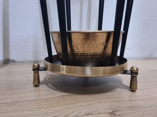 Italian Iron and Brass Umbrella Stand, 1960s-HQI-1125372