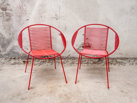 Italian Iron and Plastic Childrens Chairs, 1950s, Set of 2-VCV-664069