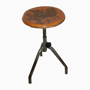 Italian Iron and Wood Stool, 1950s-WWQ-742896