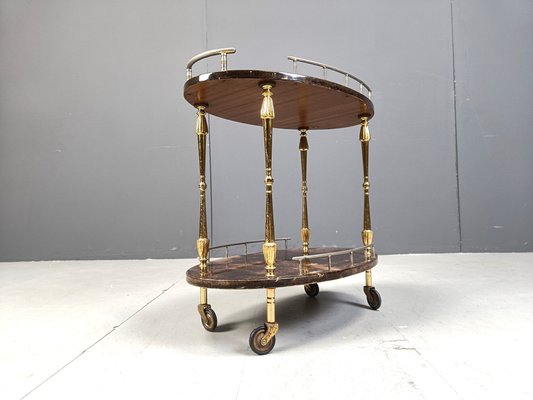 Italian Lacquered Serving Bar Cart attributed to Aldo Tura, 1960s-IRH-2032354