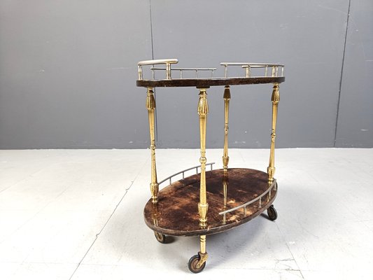 Italian Lacquered Serving Bar Cart attributed to Aldo Tura, 1960s-IRH-2032354