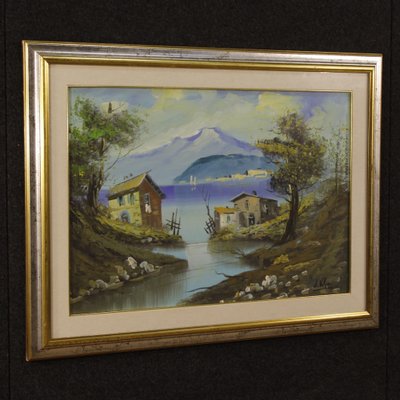 Italian Lake View, 1980, Oil on Canvas-RP-1822468