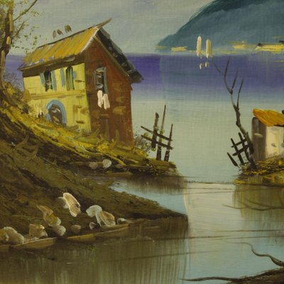 Italian Lake View, 1980, Oil on Canvas-RP-1822468