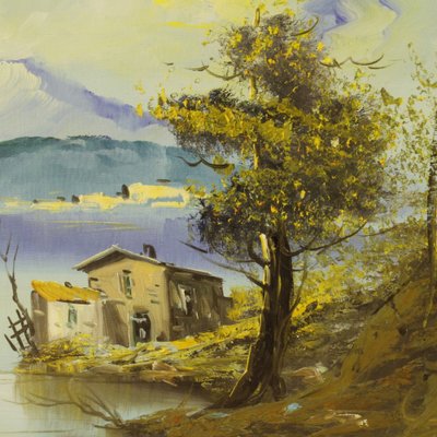 Italian Lake View, 1980, Oil on Canvas-RP-1822468