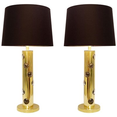 Italian Lamps in Brass and Glass, Set of 2-FGA-923326