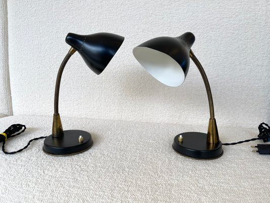 Italian Lamps Lacquered in Metal and Brass from Stilnovo. 1950s, Set of 2-FUE-1016491