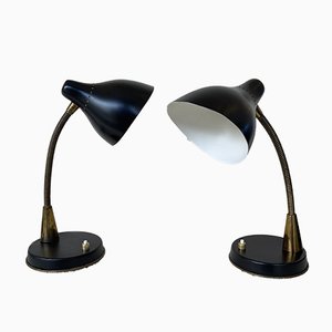 Italian Lamps Lacquered in Metal and Brass from Stilnovo. 1950s, Set of 2-FUE-1016491