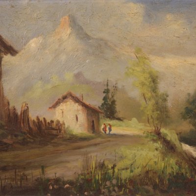 Italian Landscape, 20th-Century, Oil on Board, Framed-RP-1288878