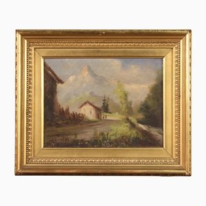 Italian Landscape, 20th-Century, Oil on Board, Framed-RP-1288878