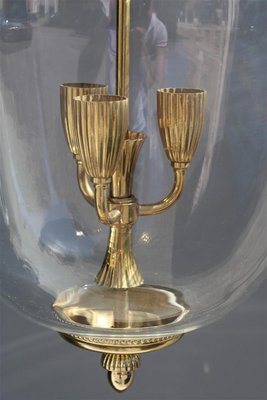 Italian Lantern anging Light in Brass and Murano Glass, 1940s-EH-1407431