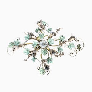 Italian Large Tole Grape Vine Flower Flush Mount-JJC-1005360