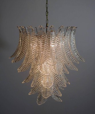 Italian Leaf Chandeliers in the Style of Barovier & Toso, Murano, Set of 2-OVO-1245618