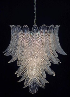 Italian Leaf Chandeliers in the Style of Barovier & Toso, Murano, Set of 2-OVO-1245618