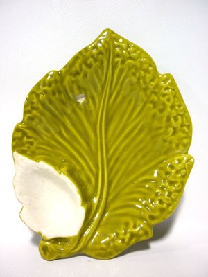 Italian Leaf Pottery Salad Set from Ars Ceramica, 1970s, Set of 7-GKB-835935