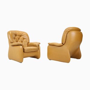 Italian Leather Armchairs, 1970s, Set of 2-TZ-1185413