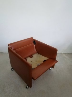 Italian Leather Springtime Series Armchair by Marco Zanuso for Arflex, 1960s-UIW-1279091