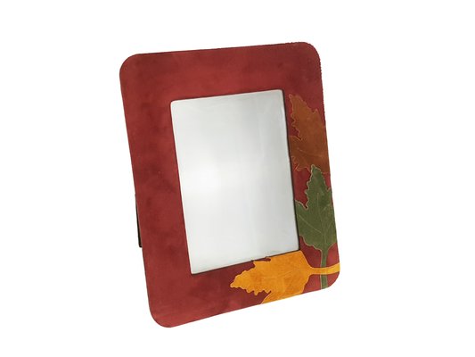 Italian Leather, Velvet and Glass Picture Frames, 1980s, Set of 2-RD-2020519