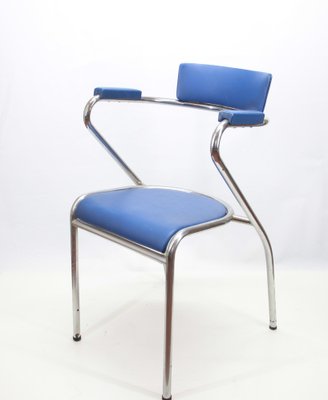 Italian Leatherette and Chromed Metal Chair, 1960s-RAQ-1756825